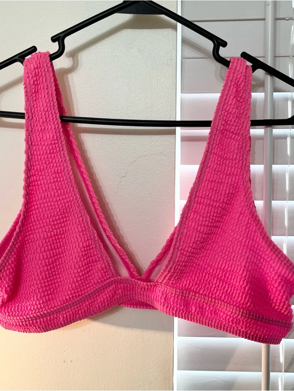Neon Pink Ridged Halter Top - Picture 2 of 3